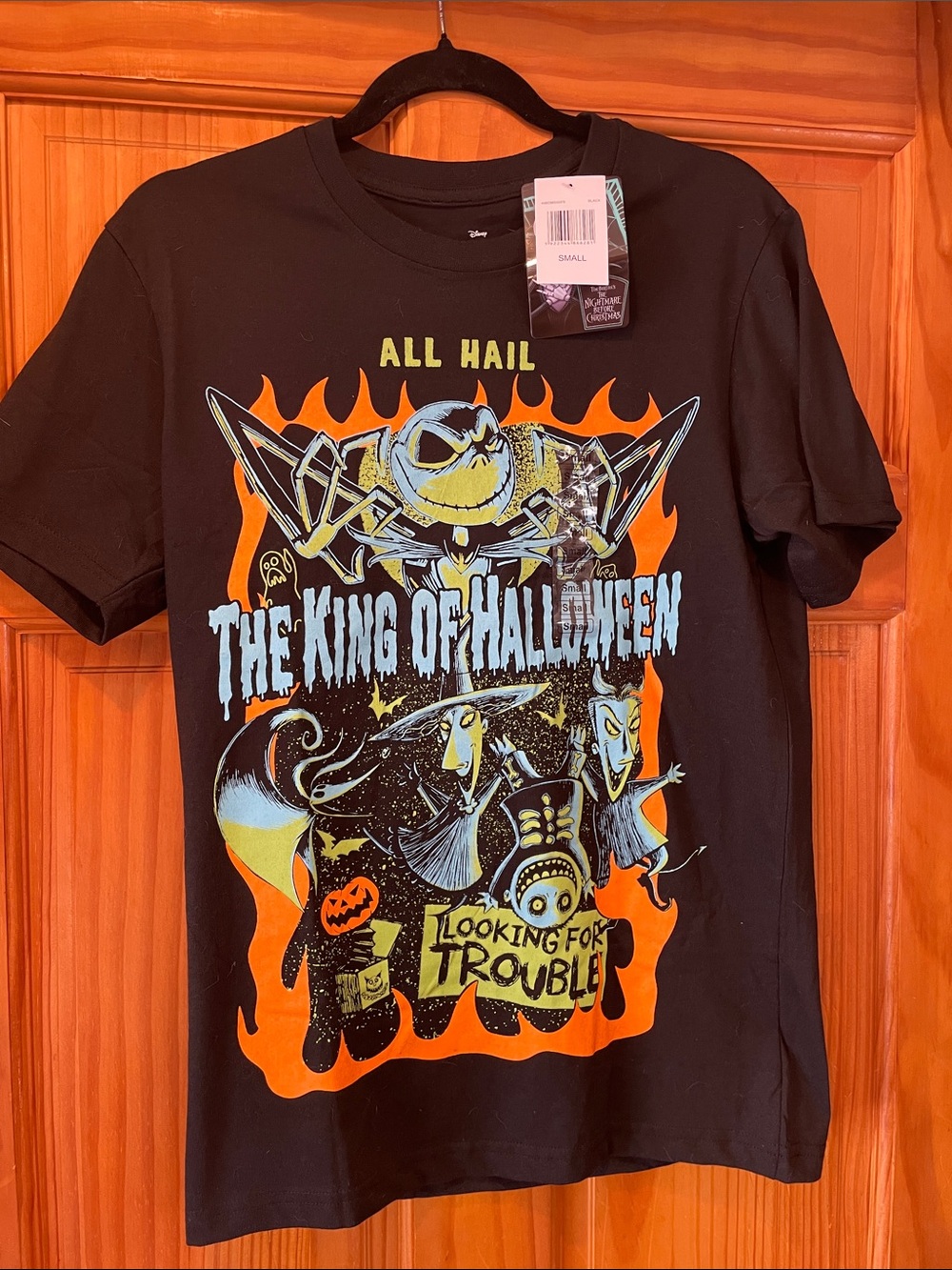 Disney The Nightmare Before Christmas Graphic Tee - Black with Orange & Blue